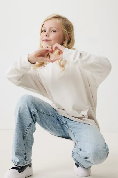 Iqoniq Yengo kids recycled cotton hoodie with sidepockets - iqoniq ivory white