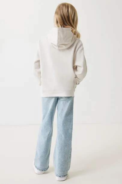 Iqoniq Yengo dječji hoodie od recikliranog pamuka s bičnim džepovima, 280 g/m² - iqoniq ivory white