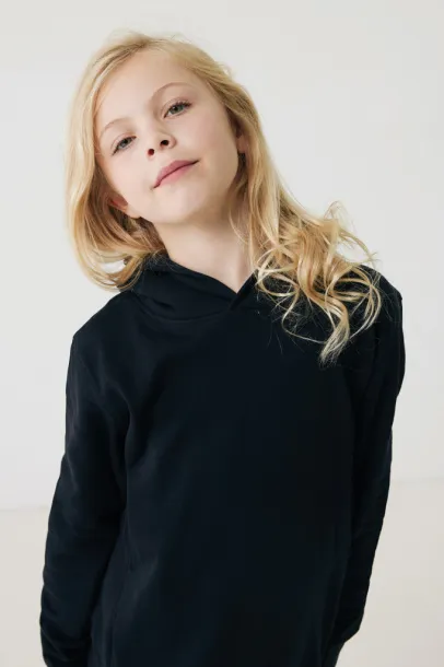 Iqoniq Yengo kids recycled cotton hoodie with sidepockets - iqoniq Black