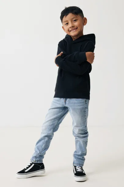 Iqoniq Yengo kids recycled cotton hoodie with sidepockets - iqoniq Black