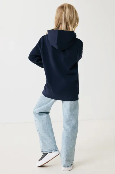 Iqoniq Yengo kids recycled cotton hoodie with sidepockets - iqoniq navy