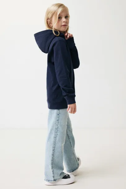 Iqoniq Yengo kids recycled cotton hoodie with sidepockets - iqoniq navy