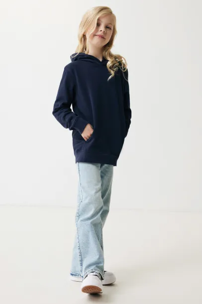 Iqoniq Yengo kids recycled cotton hoodie with sidepockets - iqoniq navy