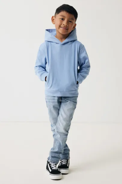Iqoniq Yengo kids recycled cotton hoodie with sidepockets - iqoniq sky blue