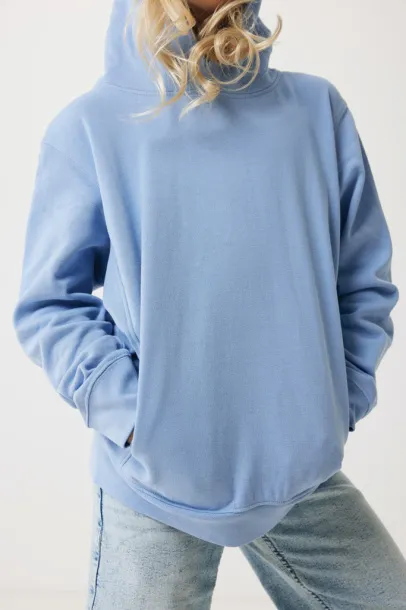 Iqoniq Yengo kids recycled cotton hoodie with sidepockets - iqoniq sky blue