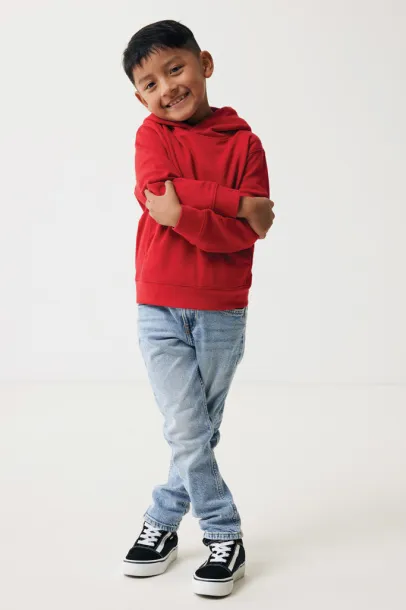 Iqoniq Yengo kids recycled cotton hoodie with sidepockets - iqoniq Crvena