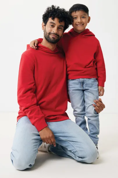 Iqoniq Yengo kids recycled cotton hoodie with sidepockets - iqoniq Crvena