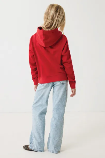 Iqoniq Yengo kids recycled cotton hoodie with sidepockets - iqoniq Crvena