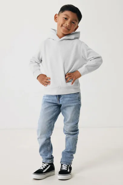 Iqoniq Yengo kids recycled cotton hoodie with sidepockets - iqoniq light heather grey