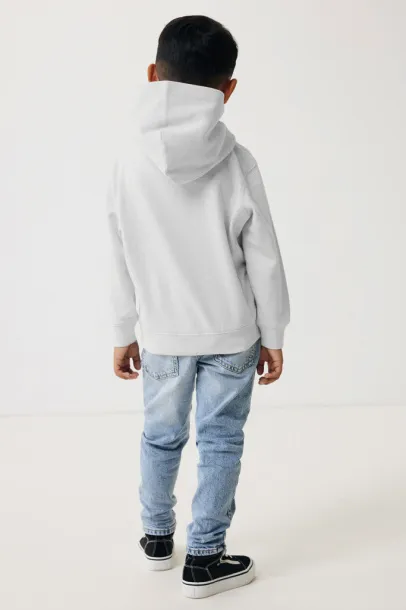 Iqoniq Yengo kids recycled cotton hoodie with sidepockets - iqoniq light heather grey
