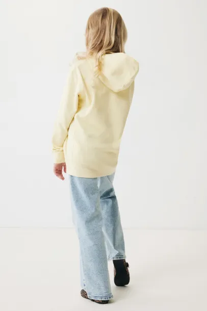 Iqoniq Yengo kids recycled cotton hoodie with sidepockets - iqoniq cream yellow