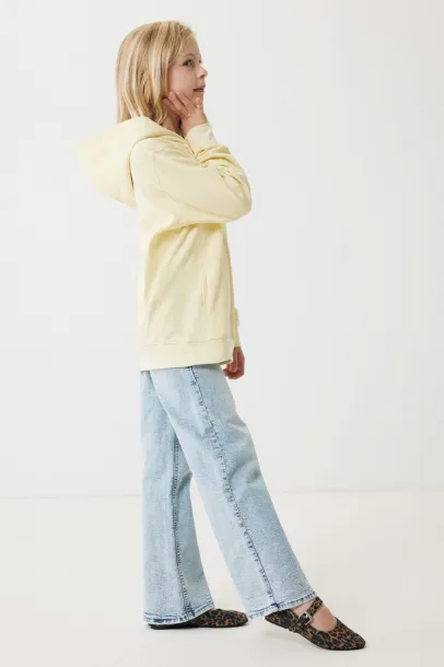 Iqoniq Yengo kids recycled cotton hoodie with sidepockets - iqoniq cream yellow