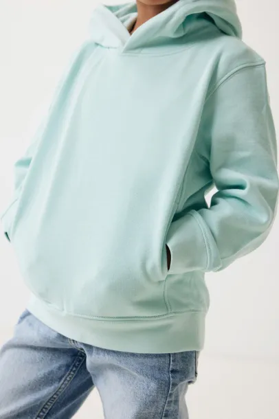 Iqoniq Yengo kids recycled cotton hoodie with sidepockets - iqoniq crushed mint