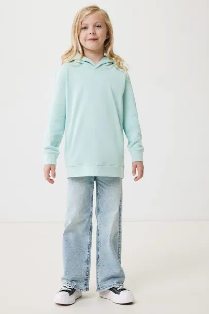 Iqoniq Yengo kids recycled cotton hoodie with sidepockets - iqoniq crushed mint