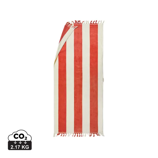  VINGA Valmer ručnik za plažu, 450 g/m2 - Vinga red, beige 11-0606 TCX