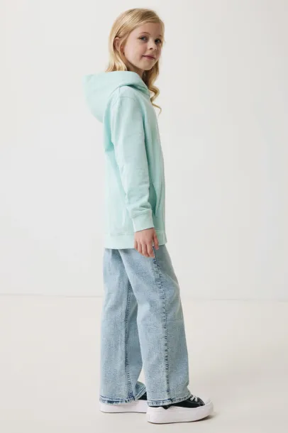 Iqoniq Yengo kids recycled cotton hoodie with sidepockets - iqoniq crushed mint