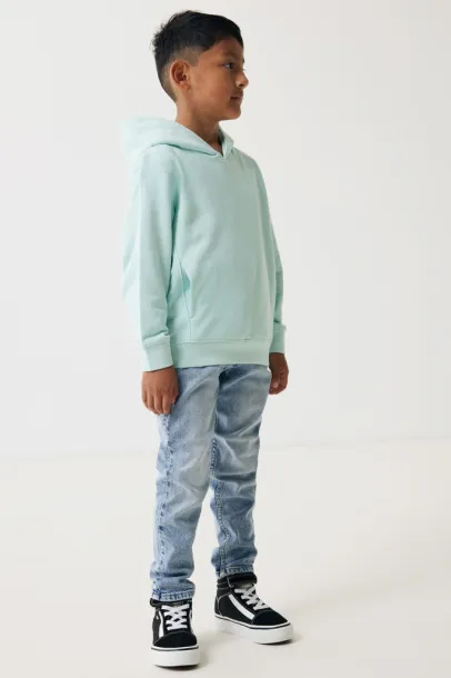 Iqoniq Yengo kids recycled cotton hoodie with sidepockets - iqoniq crushed mint