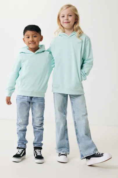 Iqoniq Yengo kids recycled cotton hoodie with sidepockets - iqoniq crushed mint