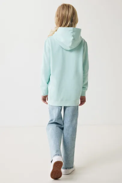 Iqoniq Yengo kids recycled cotton hoodie with sidepockets - iqoniq crushed mint
