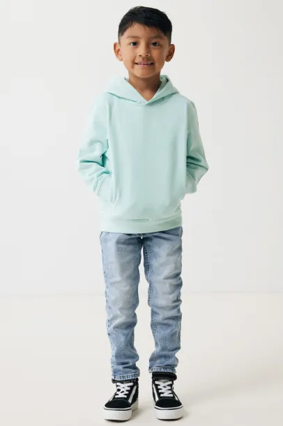 Iqoniq Yengo kids recycled cotton hoodie with sidepockets - iqoniq crushed mint