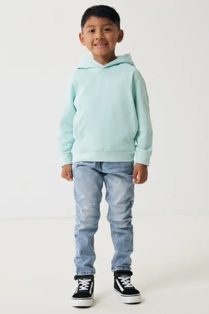 Iqoniq Yengo kids recycled cotton hoodie with sidepockets - iqoniq crushed mint