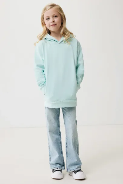 Iqoniq Yengo kids recycled cotton hoodie with sidepockets - iqoniq crushed mint