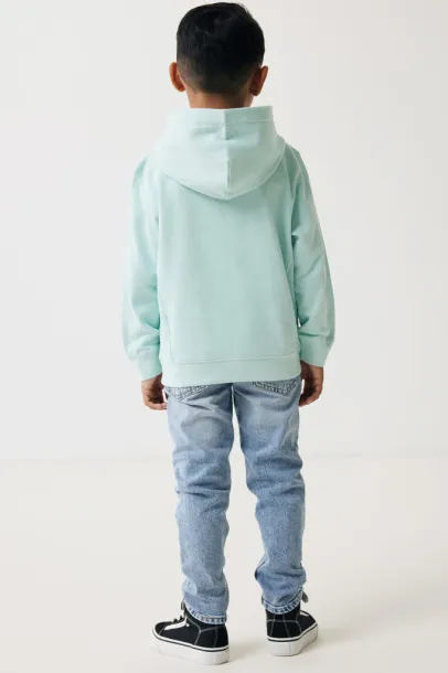 Iqoniq Yengo kids recycled cotton hoodie with sidepockets - iqoniq crushed mint
