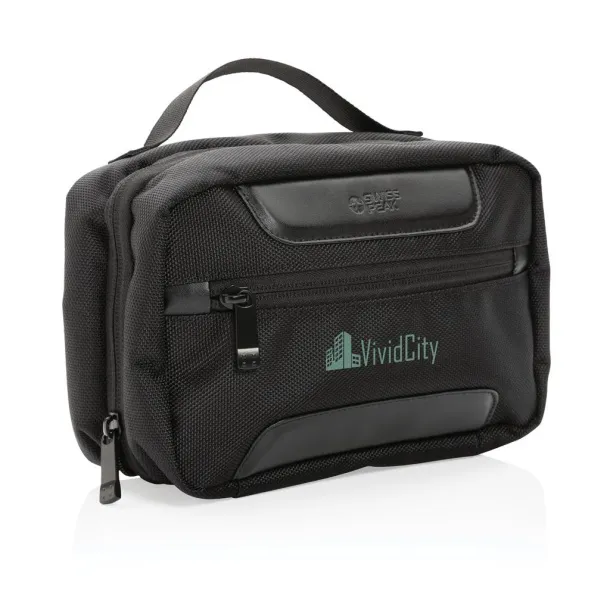  Swiss Peak AWARE™ RPET Voyager toiletry bag - Swiss Peak Black 