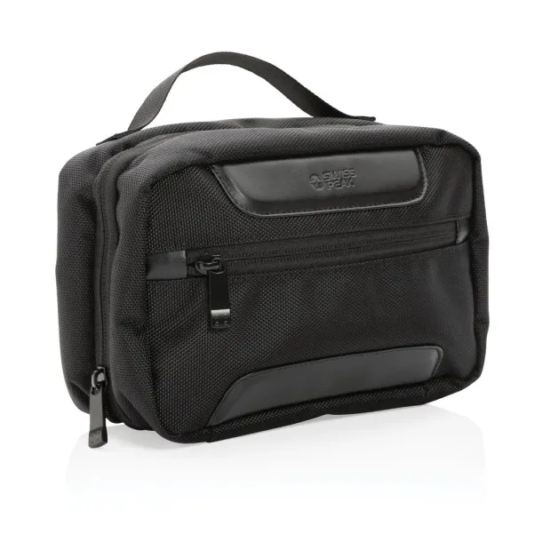  Swiss Peak AWARE™ RPET Voyager toiletry bag - Swiss Peak Black 