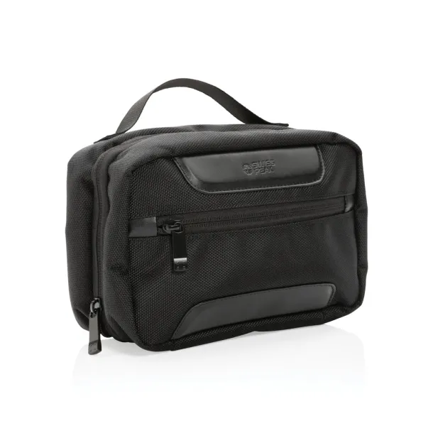  Swiss Peak AWARE™ RPET Voyager toiletry bag - Swiss Peak Black 