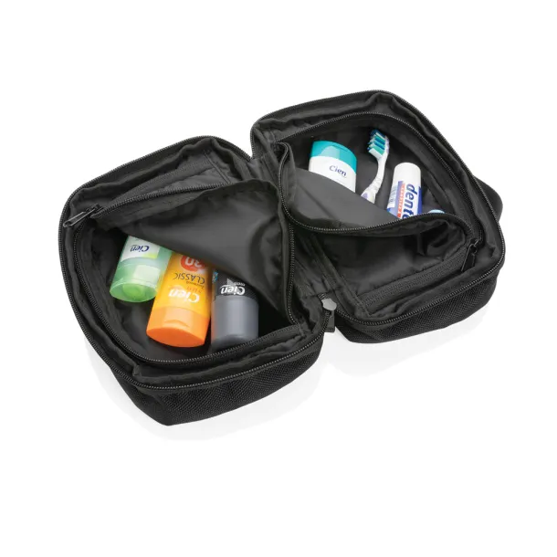  Swiss Peak AWARE™ RPET Voyager toiletry bag - Swiss Peak Black 