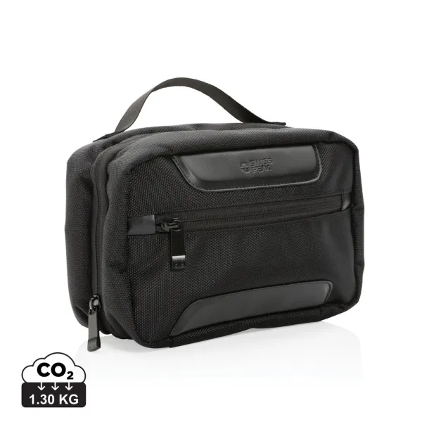  Swiss Peak AWARE™ RPET Voyager toiletry bag - Swiss Peak Black 