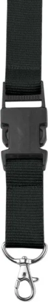  Polyester (300D) lanyard and key holder Bobbi Crna
