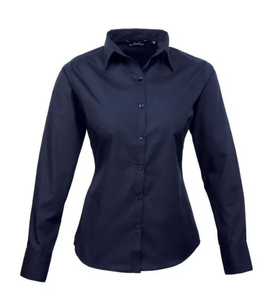  WOMEN'S LONG SLEEVE POPLIN BLOUSE - Premier Navy