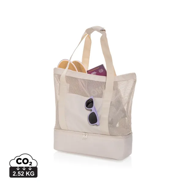 Iqlo Aware™  RPET 2-in-1 cooler tote - XD Collection beige
