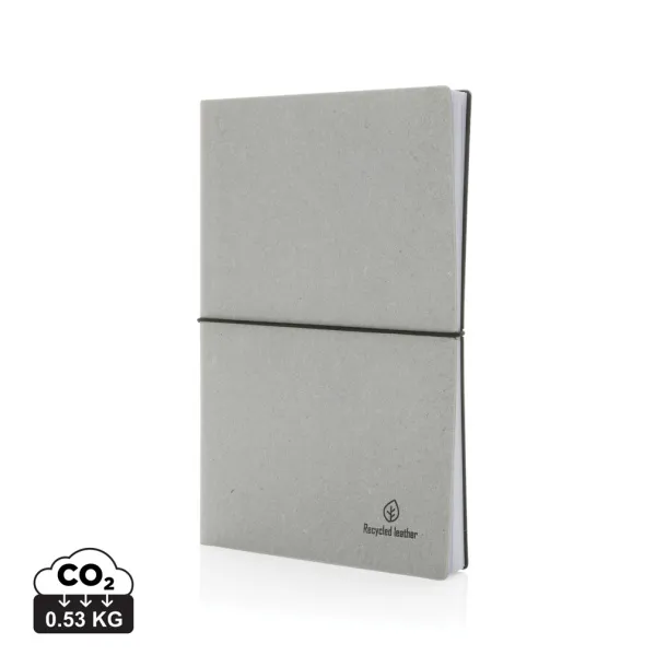 A5 recycled leather notebook - XD Collection light grey