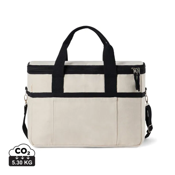  VINGA Volonne AWARE™ recycled canvas cooler basket - Vinga off white, black Black