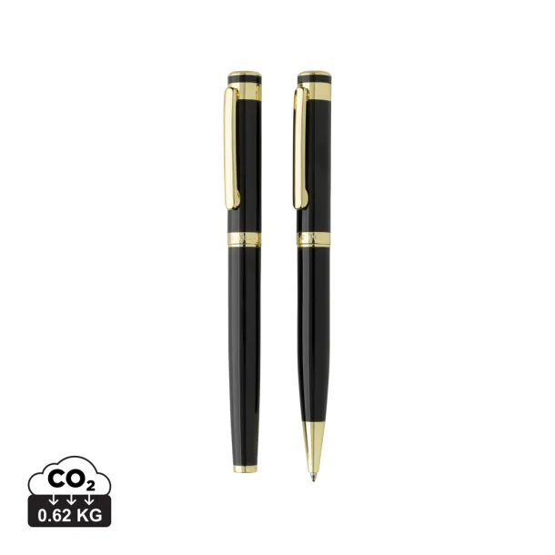 Swiss Peak Luca RCS recycled brass deluxe pen set - Swiss Peak Black