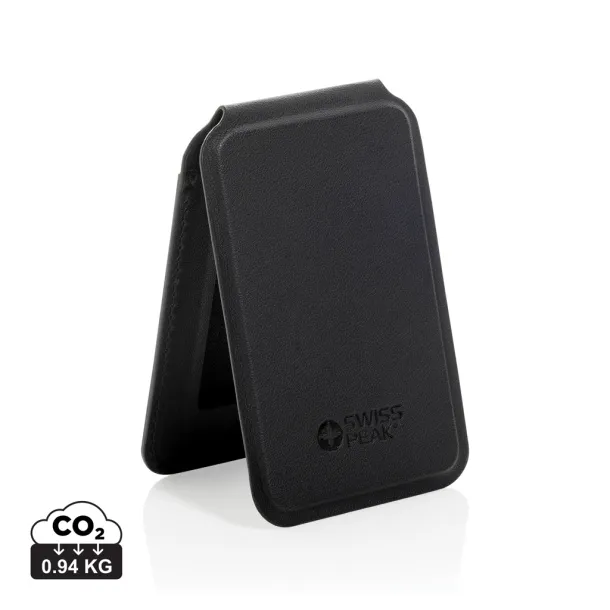 Magstand RCS reciklirani PU magnetni novčanik za mobitel sa stalkom - Swiss Peak Crna
