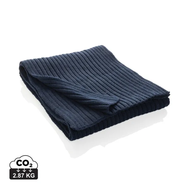  Impact AWARE™ Polylana® knitted scarf 180x25cm - XD Collection navy