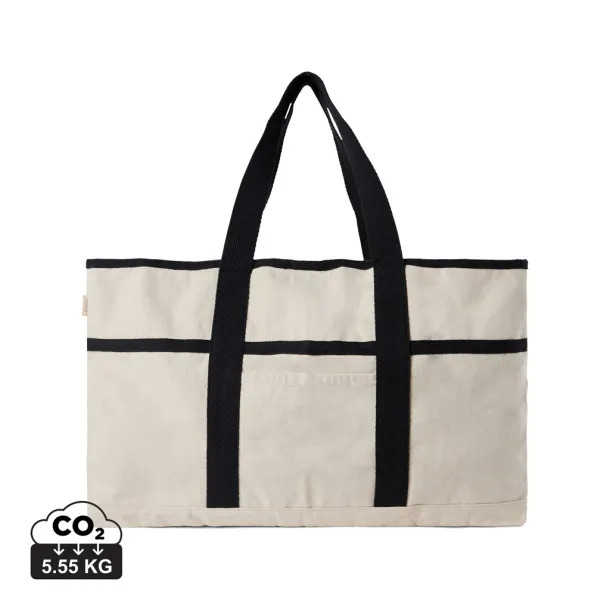  VINGA Volonne AWARE™ torba za plažu od recikliranog platna - Vinga off white, black Crna