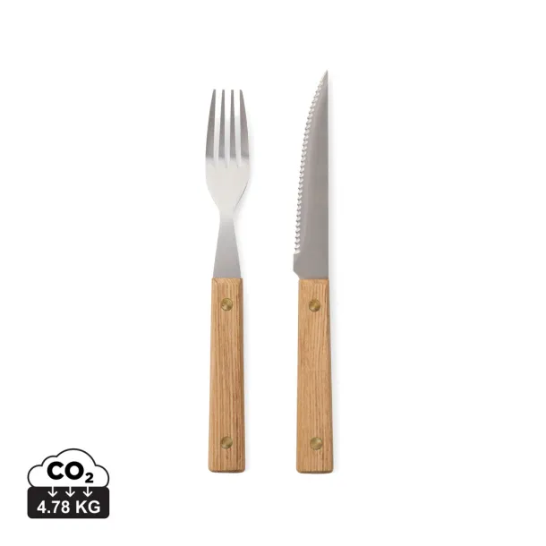 VINGA Paso  8 pcs bbq cutlery set - Vinga Brown