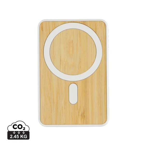 Zen RCS rplastic 5000 mah 5W magnetic bamboo powerbank - XD Collection White
