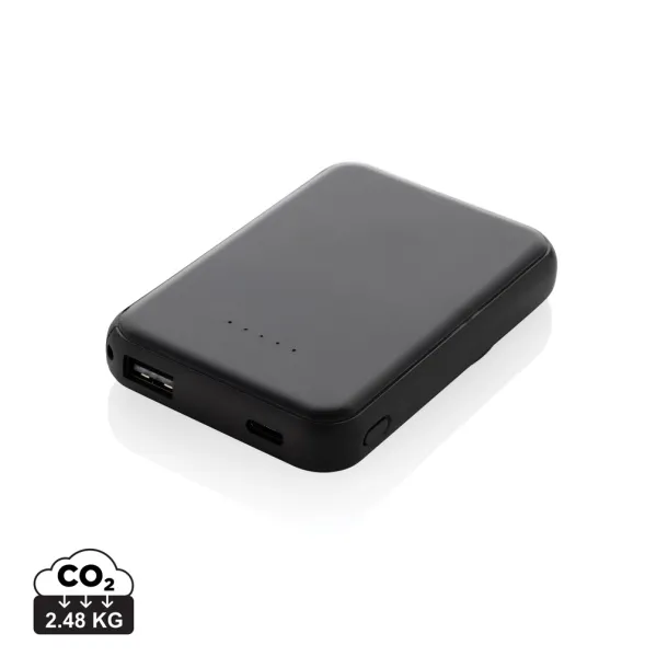 Stellar magnetna prijenosna baterija od 5.000 mAh 5W od RCS rplastike - XD Collection Crna