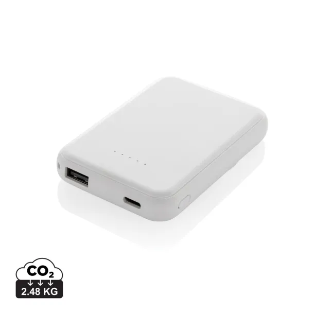 Stellar magnetna prijenosna baterija od 5.000 mAh 5W od RCS rplastike - XD Collection Bijela