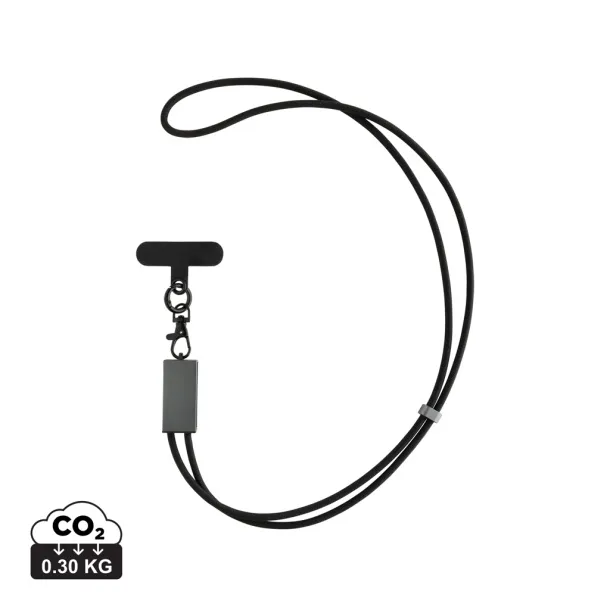 Terra vezica za mobitel od RCS recikliranog PET-a s kabelom za dvostruko punjenje 60W - XD Xclusive Siva Crna