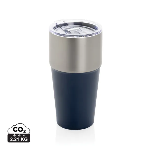 Fluid RCS certified recycled steel tumbler 500ml - XD Collection Navy Blue
