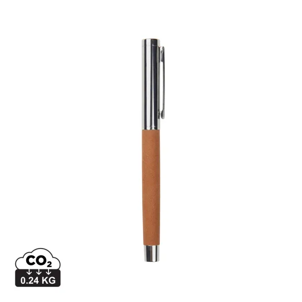 VINGA Bosler RCS recycled SS pen - Vinga brown