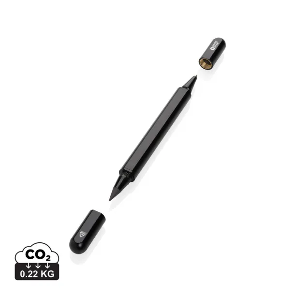  Swiss Peak Storm RCS recycled aluminum dual tip pen - Swiss Peak Black
