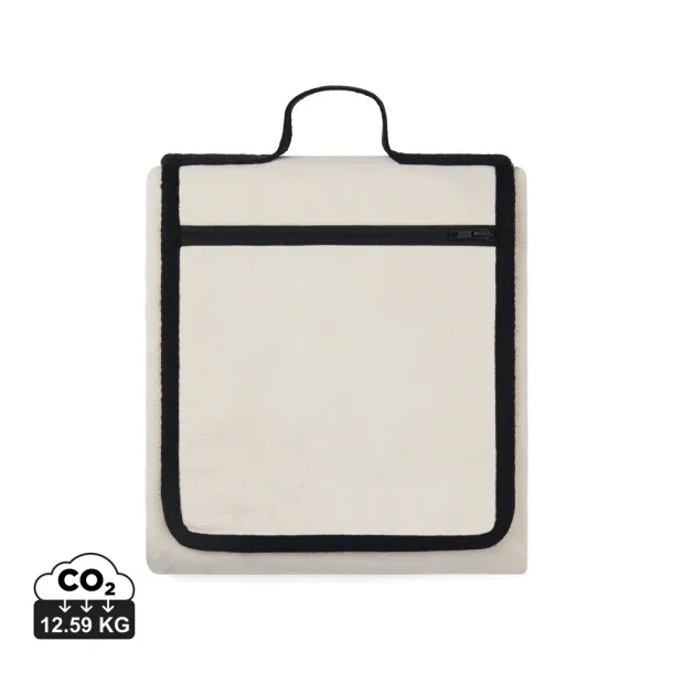  VINGA Volonne AWARE™ piknik deka od recikliranog platna - Vinga off white, black Crna